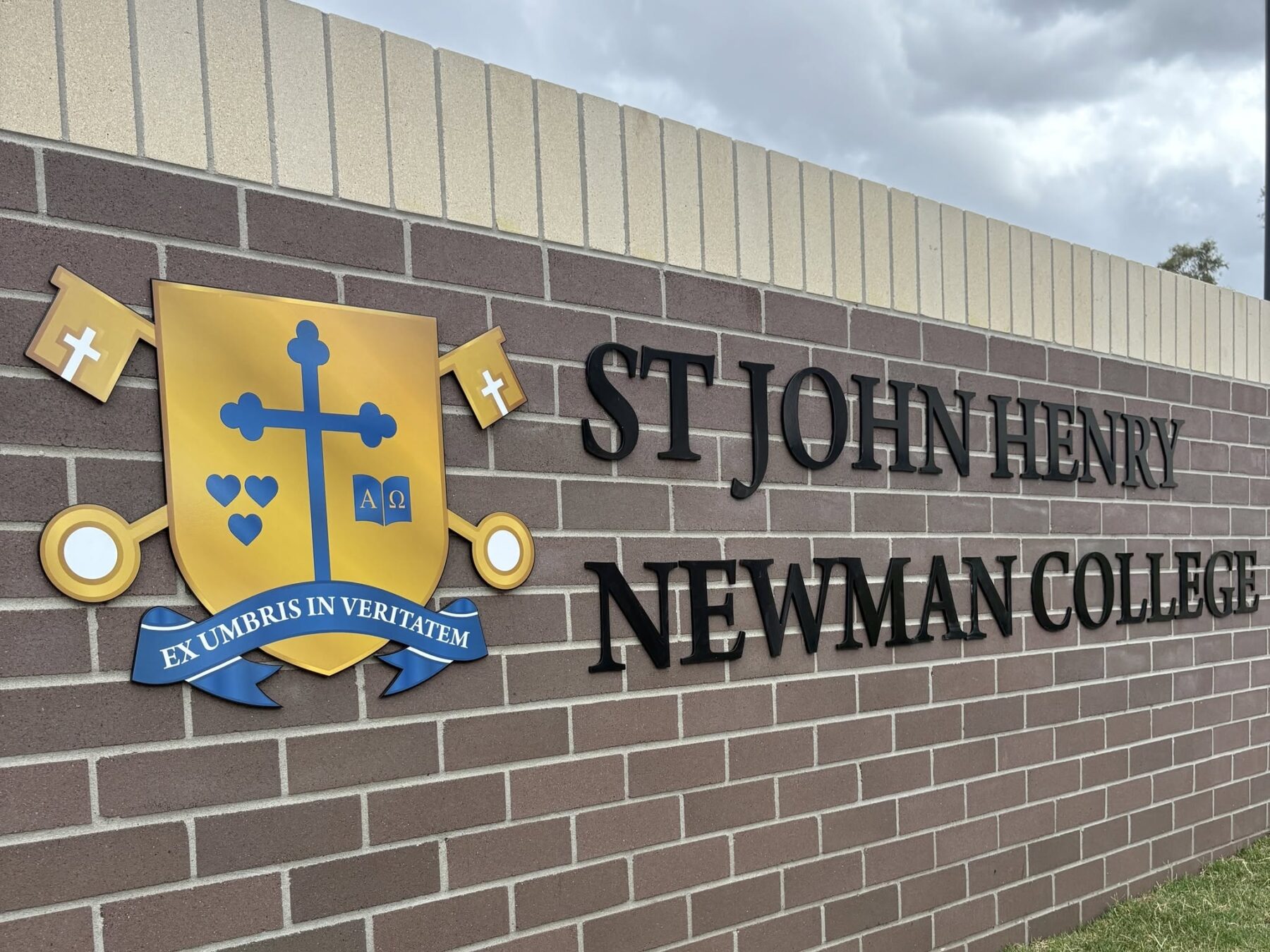 St John Henry Newman College Tarragindi St John Henry Newman College in Tarragindi; signage at the new school.